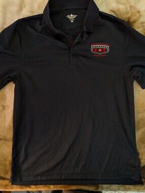 Vintage Men’s Blue Polo with Red Embroidered Crest